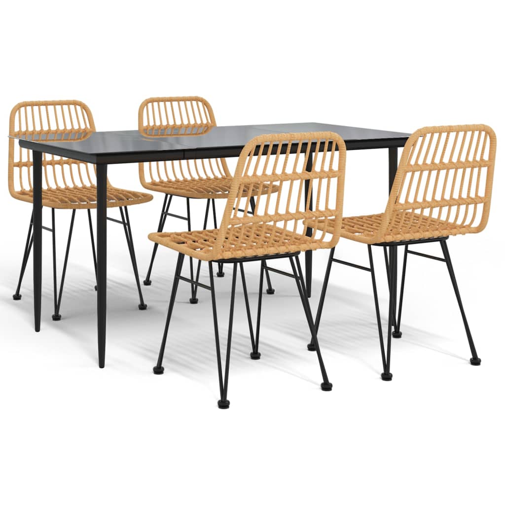 Σετ Τραπεζαρίας Κήπου 5 Τεμαχίων από Συνθετικό Ρατάν