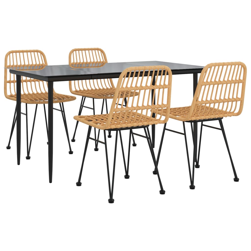 Σετ Τραπεζαρίας Κήπου 5 Τεμαχίων από Συνθετικό Ρατάν