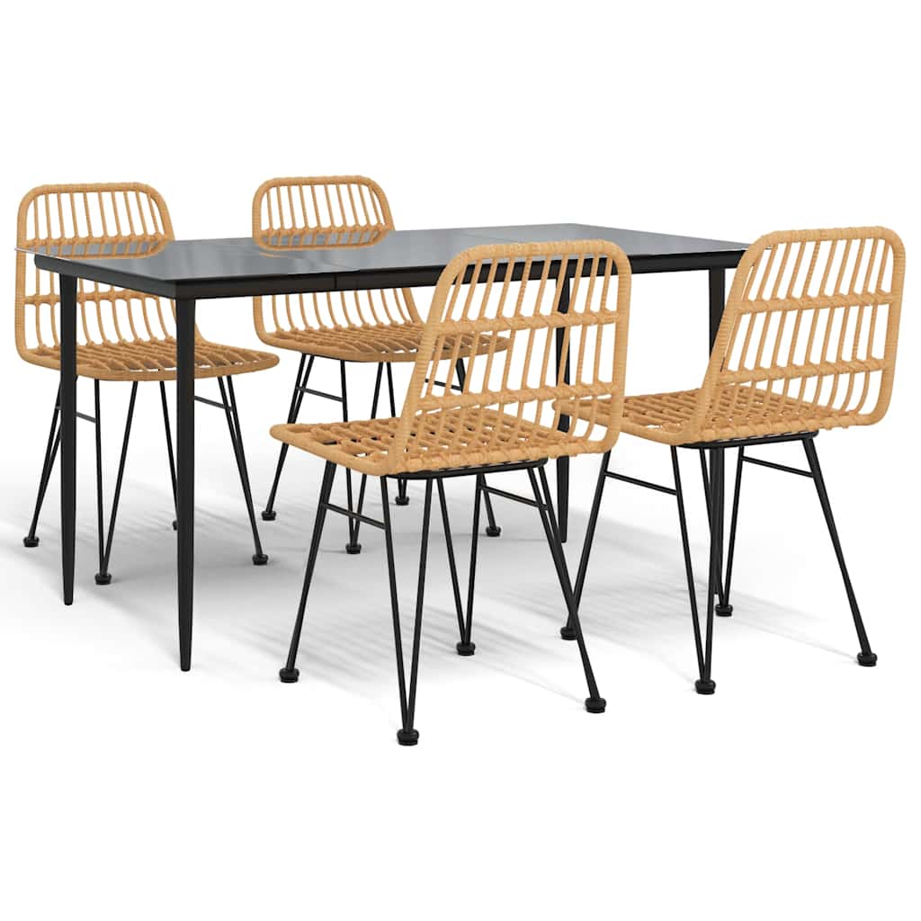 Σετ Τραπεζαρίας Κήπου 5 Τεμαχίων από Συνθετικό Ρατάν