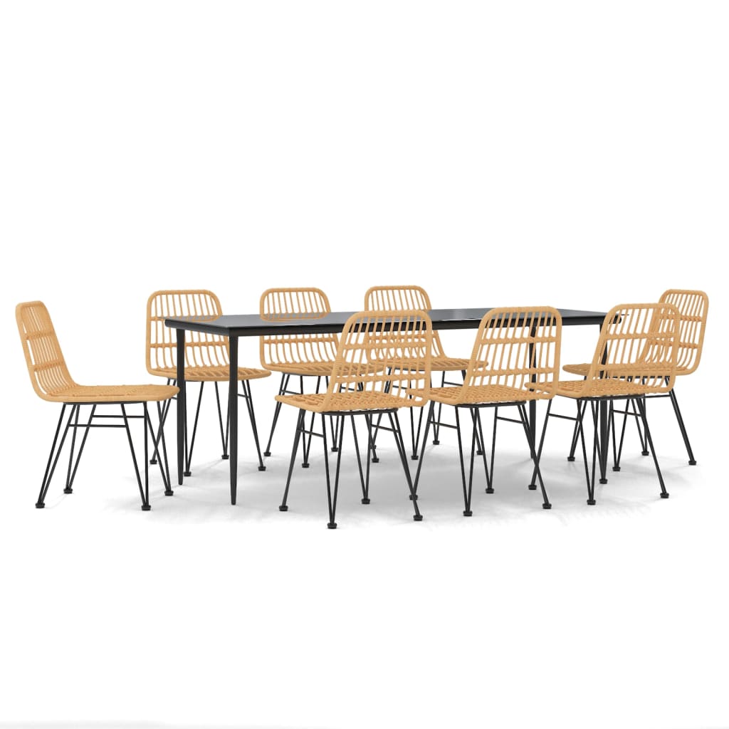 Σετ Τραπεζαρίας Κήπου 9 Τεμαχίων από Συνθετικό Ρατάν