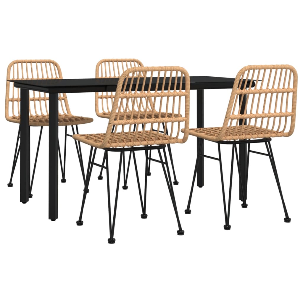 Σετ Τραπεζαρίας Κήπου 5 Τεμαχίων από Συνθετικό Ρατάν