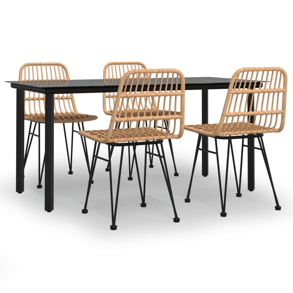 Σετ Τραπεζαρίας Κήπου 5 Τεμαχίων από Συνθετικό Ρατάν