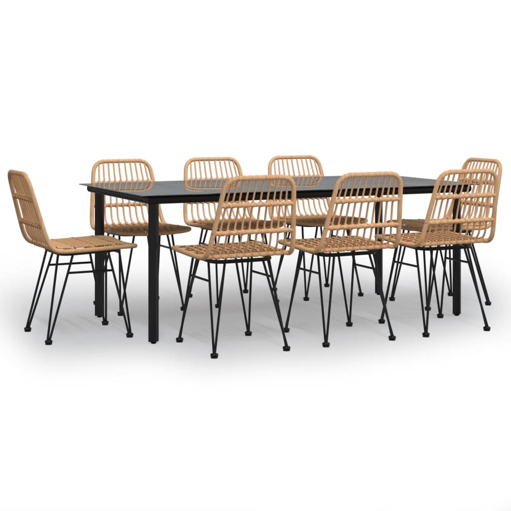 Σετ Τραπεζαρίας Κήπου 9 Τεμαχίων από Συνθετικό Ρατάν