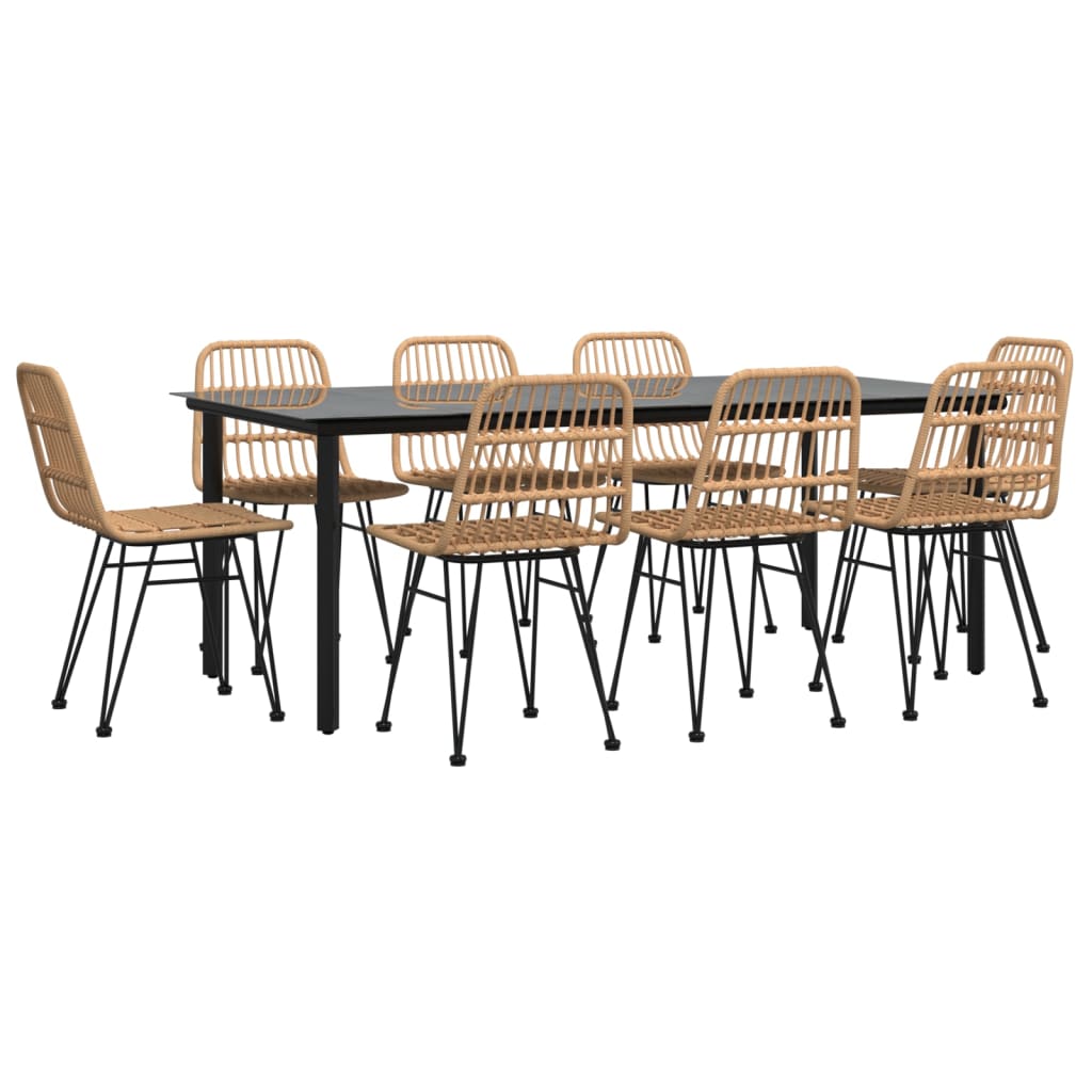 Σετ Τραπεζαρίας Κήπου 9 Τεμαχίων από Συνθετικό Ρατάν