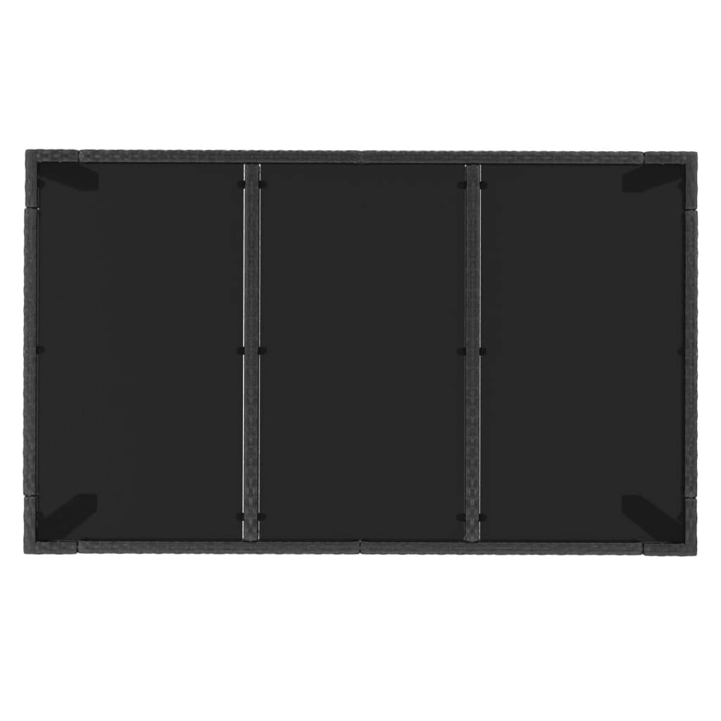 Σετ Τραπεζαρίας Κήπου 7 Τεμ. Μαύρο Συνθετικό Ρατάν με Μαξιλάρια