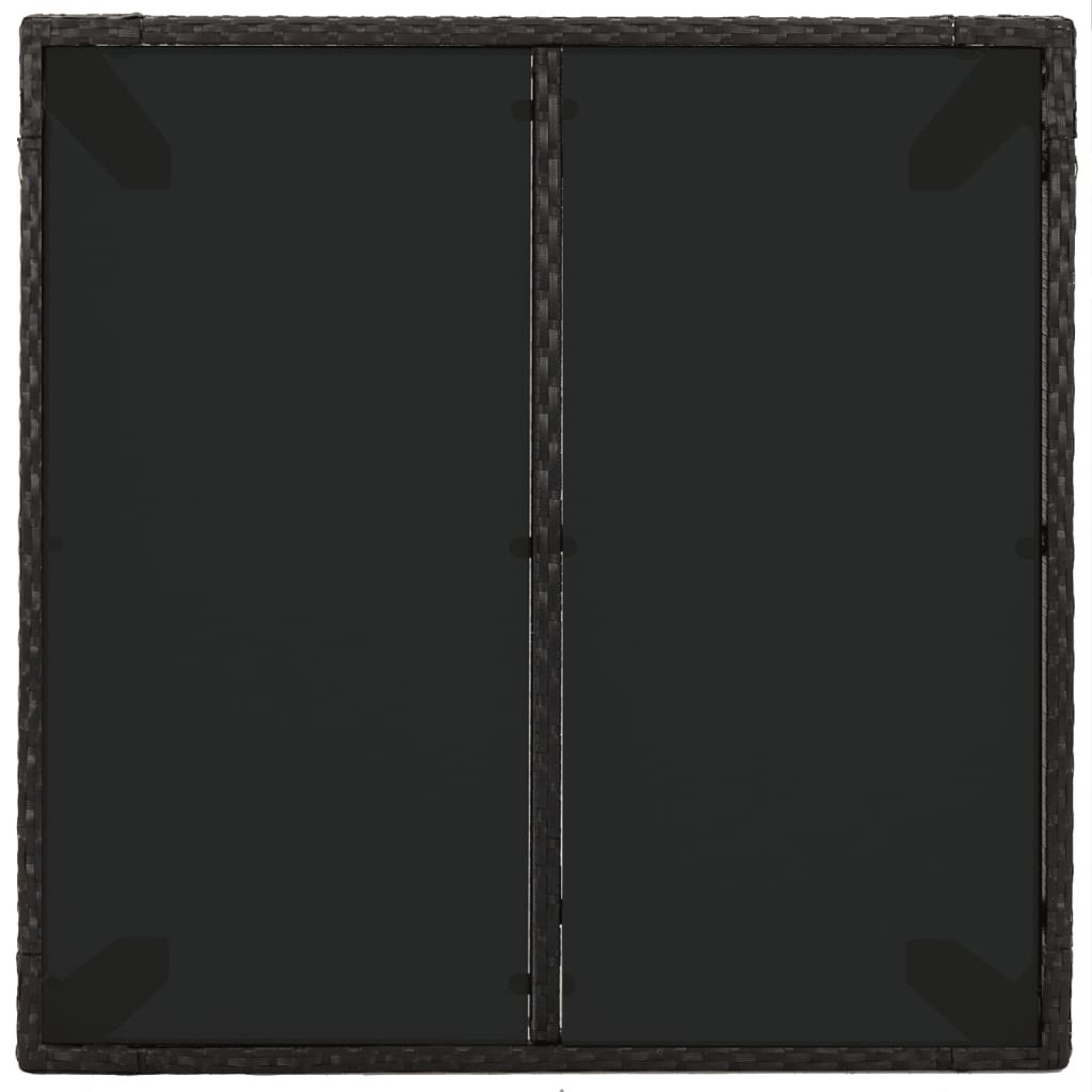 Σετ Τραπεζαρίας Κήπου 3 τεμ. Μαύρο Συνθετικό Ρατάν με Μαξιλάρια