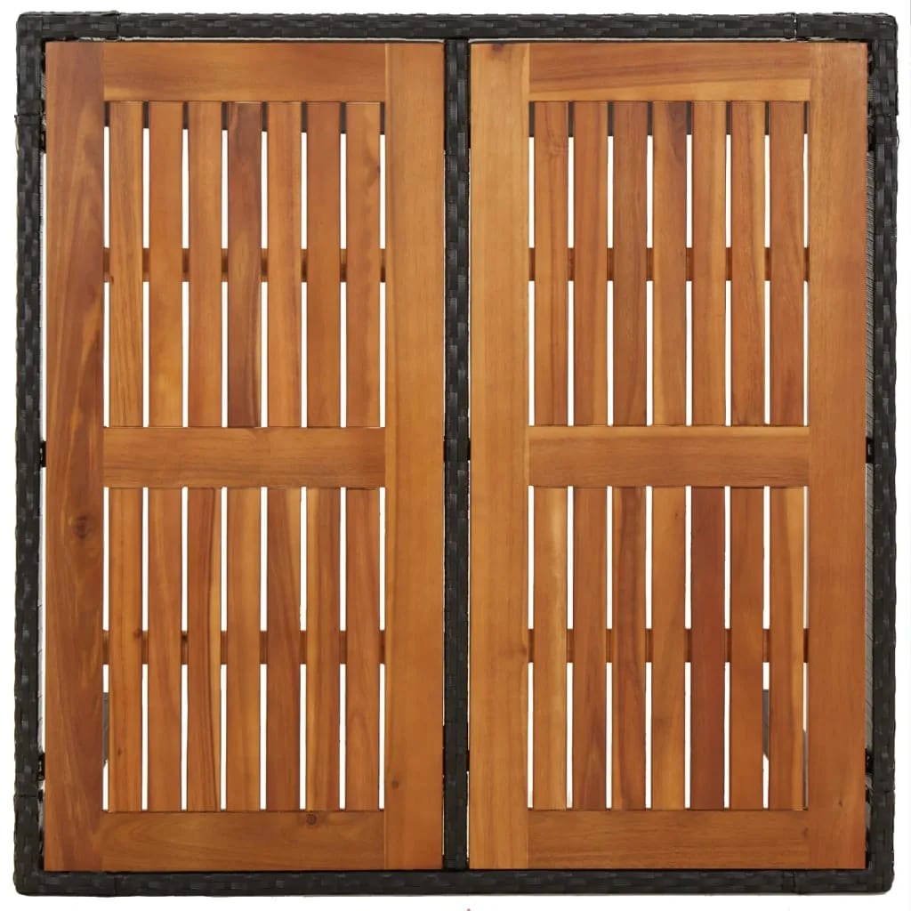 Σετ Τραπεζαρίας Κήπου 5 Τεμαχίων Μαύρο Συνθ. Ρατάν με Μαξιλάρια