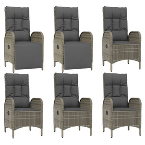 Σετ Τραπεζαρίας Κήπου 7 τεμ. Γκρι Συνθ. Ρατάν με Μαξιλάρια