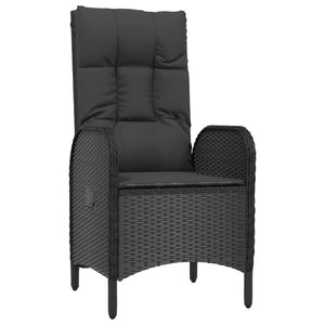 Σετ Τραπεζαρίας Κήπου 3 τεμ. Μαύρο Συνθετικό Ρατάν με Μαξιλάρια
