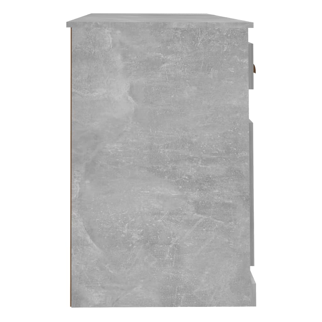 Γραφείο με Ντουλάπι Γκρι Σκυροδέματος από Επεξεργασμένο Ξύλο