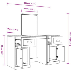 Μπουντουάρ με Καθρέφτη Γκρι Sonoma 130x50x132,5 εκ.