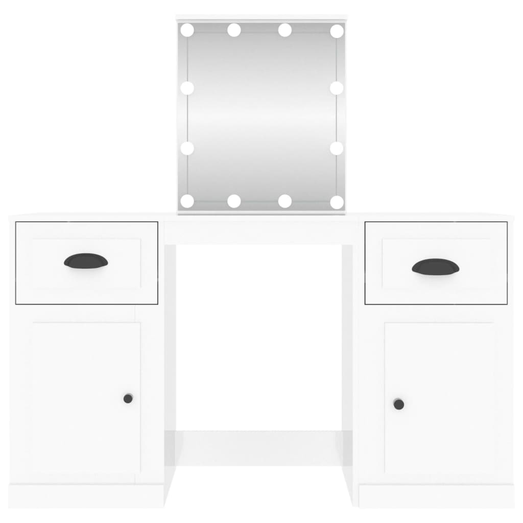 Μπουντουάρ με LED Γυαλιστερό Λευκό 130x50x132,5 εκ.