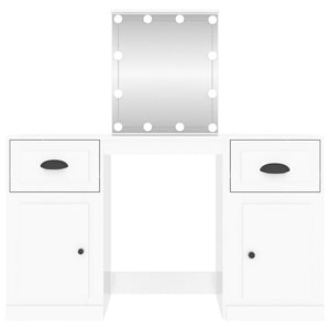Μπουντουάρ με LED Γυαλιστερό Λευκό 130x50x132,5 εκ.