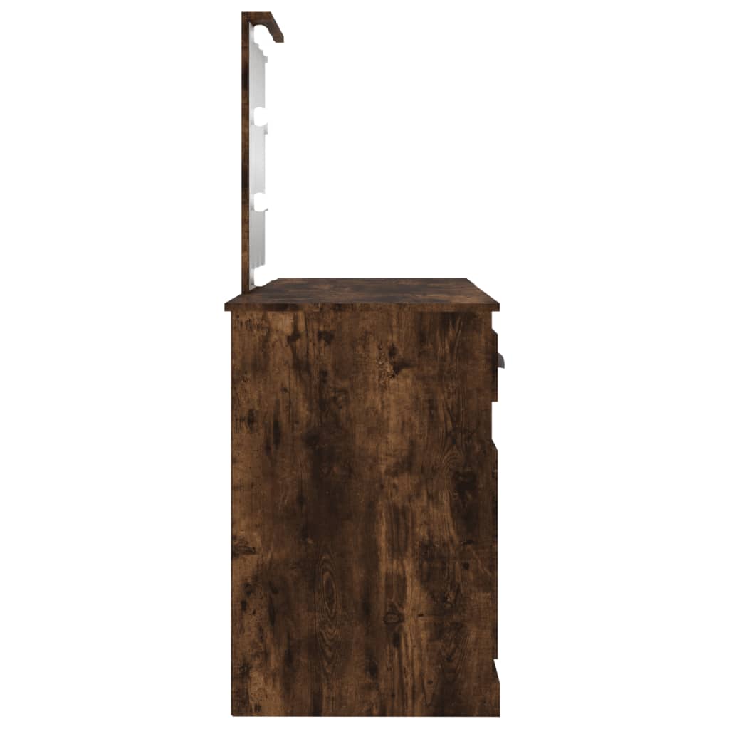 Μπουντουάρ με LED Καπνιστή Δρυς 130x50x132,5 εκ.