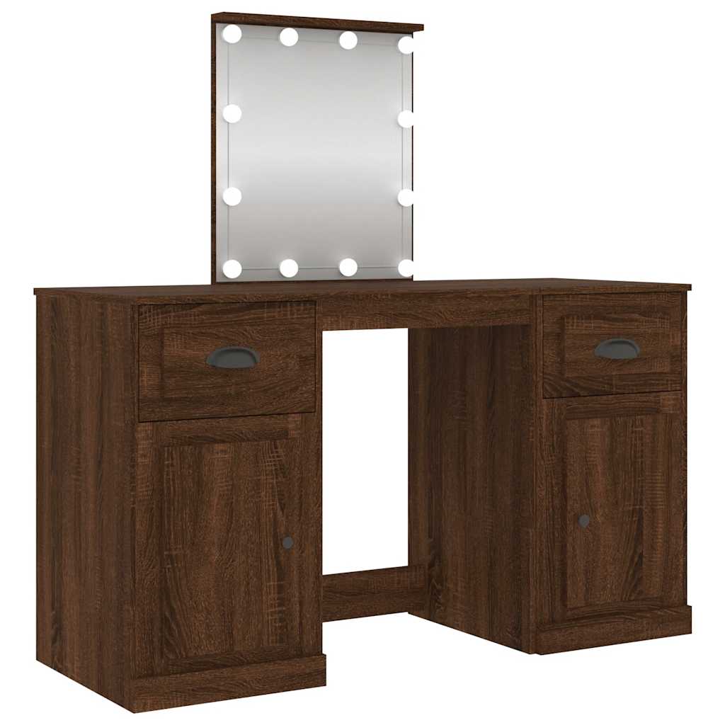 Μπουντουάρ με LED Καφέ Δρυς 130x50x132,5 εκ. - Pakobazaar