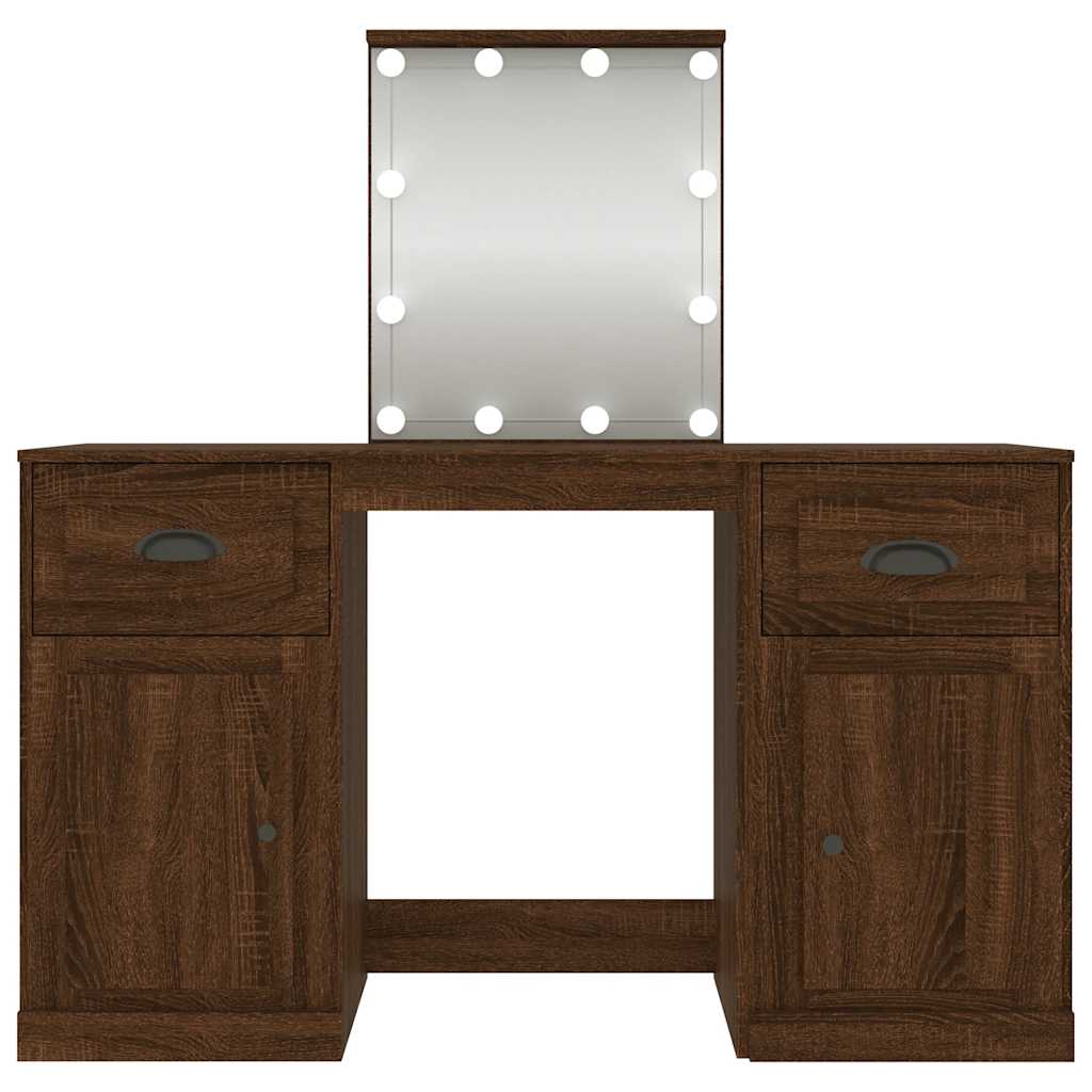 Μπουντουάρ με LED Καφέ Δρυς 130x50x132,5 εκ. - Pakobazaar