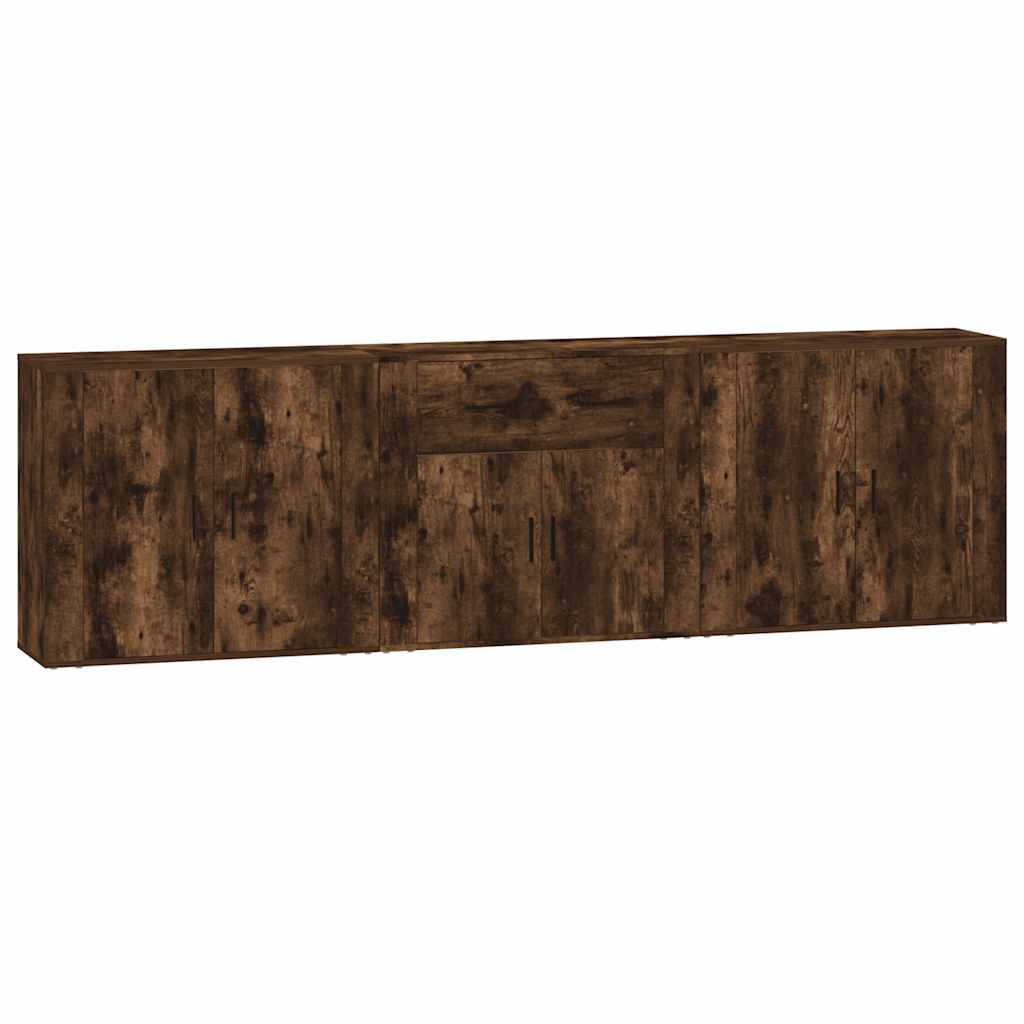 Ντουλάπια 3 τεμ. Καπνιστή δρυς Επεξεργασμένο Ξύλο