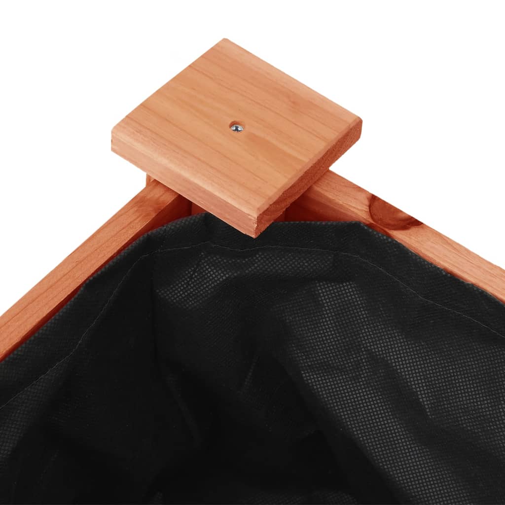 Γλάστρα με Επένδυση Καφέ 118x59x76 εκ. από Μασίφ Ξύλο Ελάτης