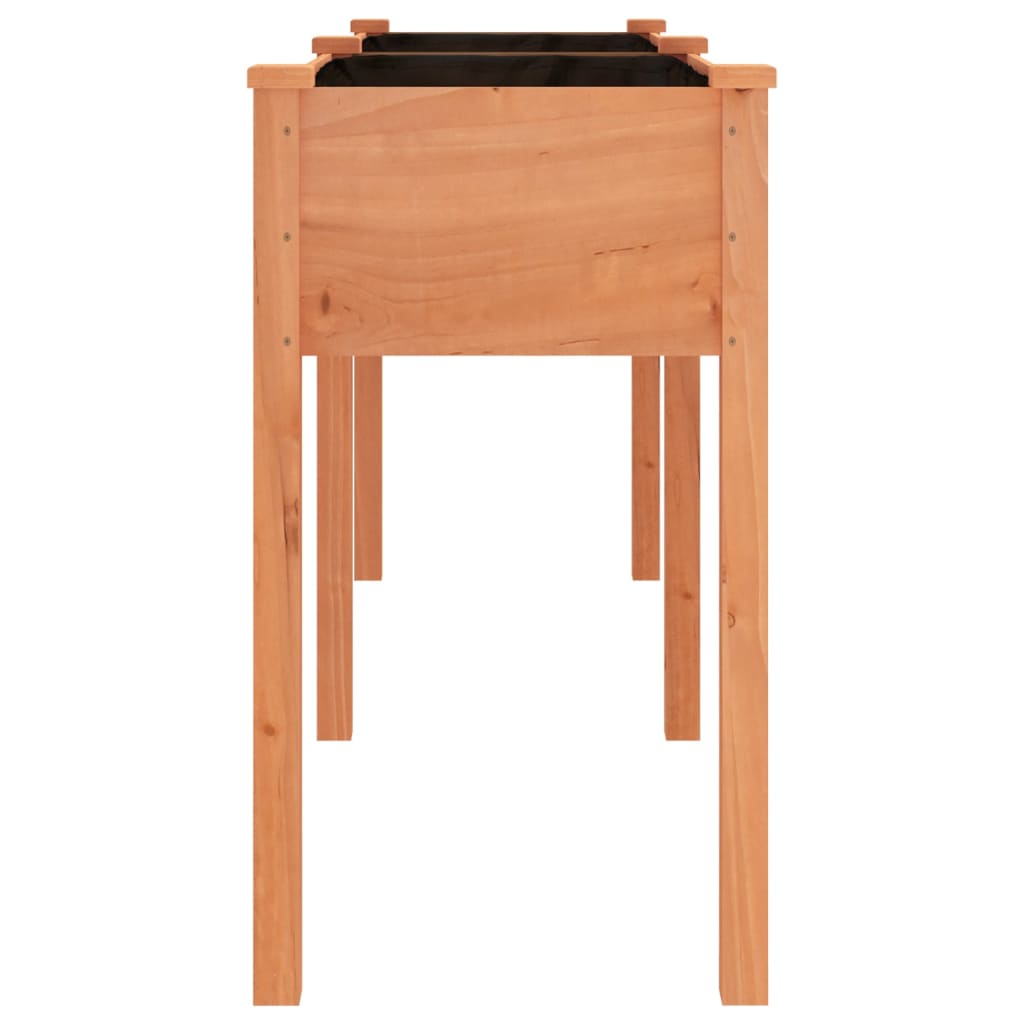 Γλάστρα με Επένδυση Καφέ 161x45x76 εκ. από Μασίφ Ξύλο Ελάτης