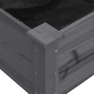 Γλάστρα με Επένδυση Γκρι 161x45x76 εκ. από Μασίφ Ξύλο Ελάτης