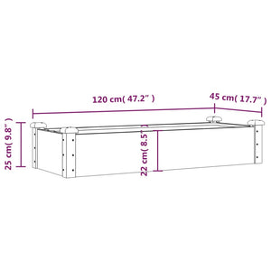 Ζαρντινιέρα Υπερυψ. με Επένδυση 120x45x25 εκ. Μασίφ Ξύλο Ελάτης