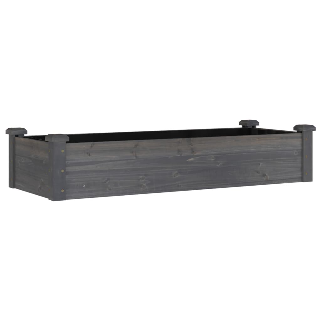 Ζαρντινιέρα Υπερυψ. με Επένδυση Γκρι 120x45x25 εκ. Μασίφ Ελάτη - Pakobazaar