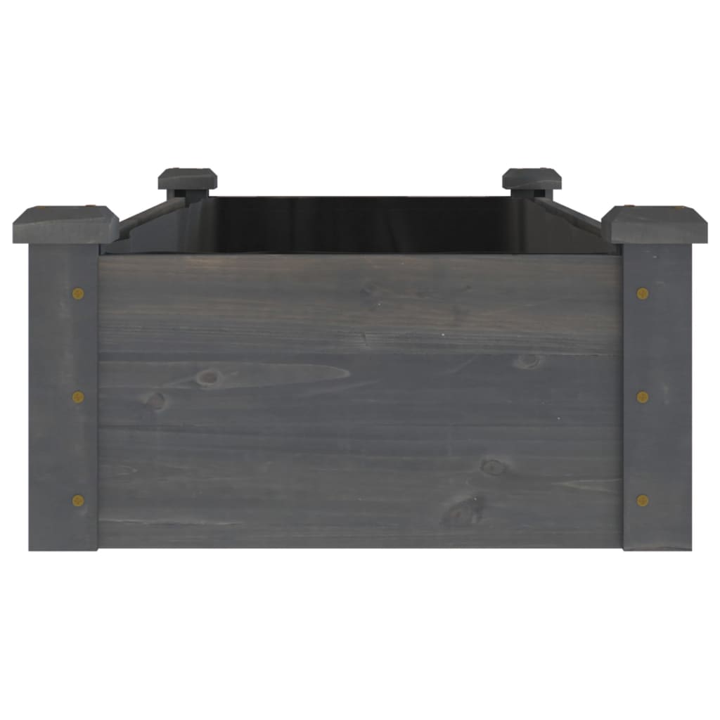 Ζαρντινιέρα Υπερυψ. με Επένδυση Γκρι 120x45x25 εκ. Μασίφ Ελάτη - Pakobazaar