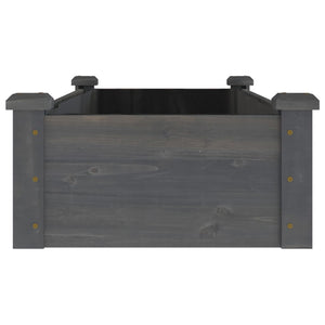 Ζαρντινιέρα Υπερυψ. με Επένδυση Γκρι 120x45x25 εκ. Μασίφ Ελάτη - Pakobazaar