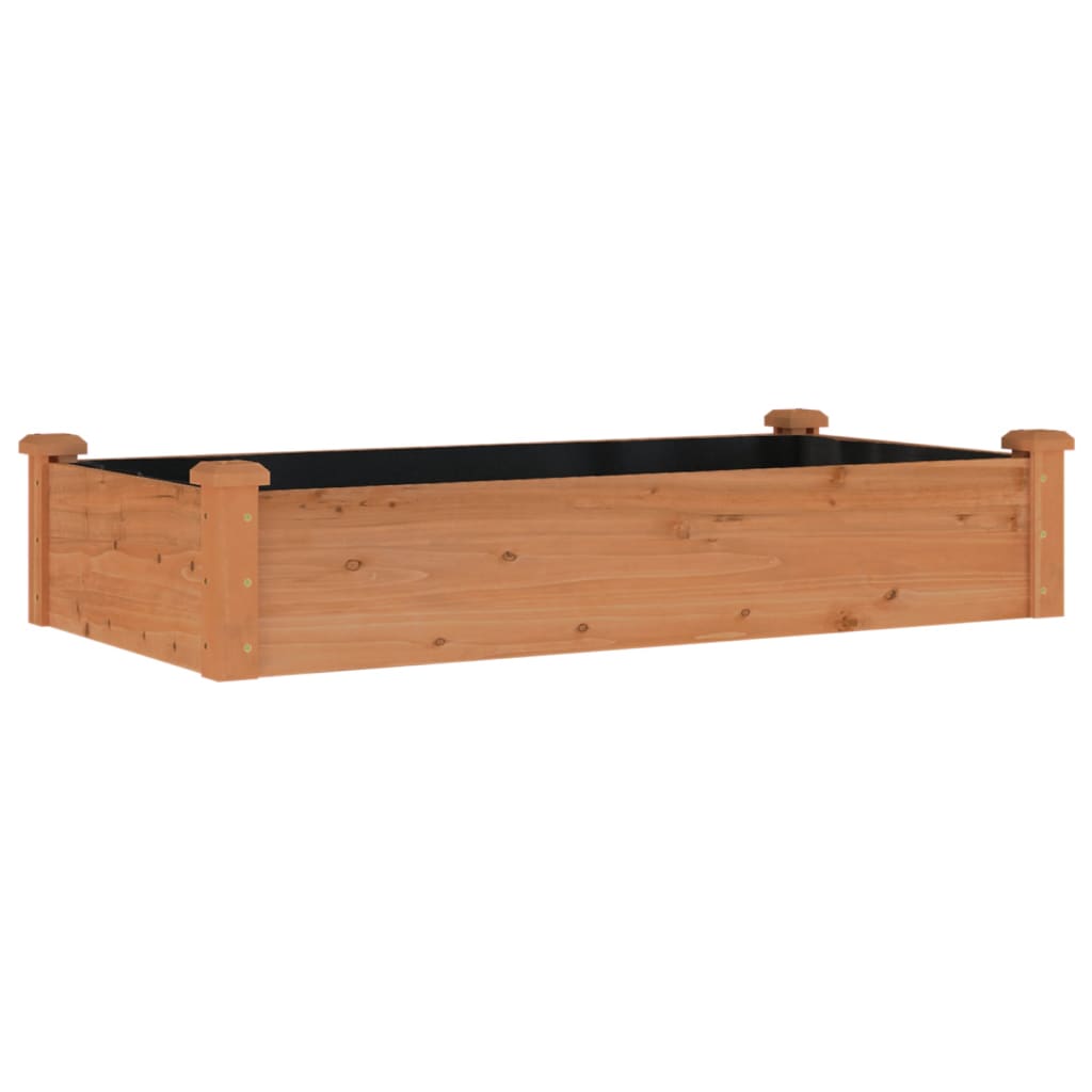 Ζαρντινιέρα Υπερυψ. με Επένδυση Καφέ 120x60x25 εκ. Μασίφ Ελάτη - Pakobazaar