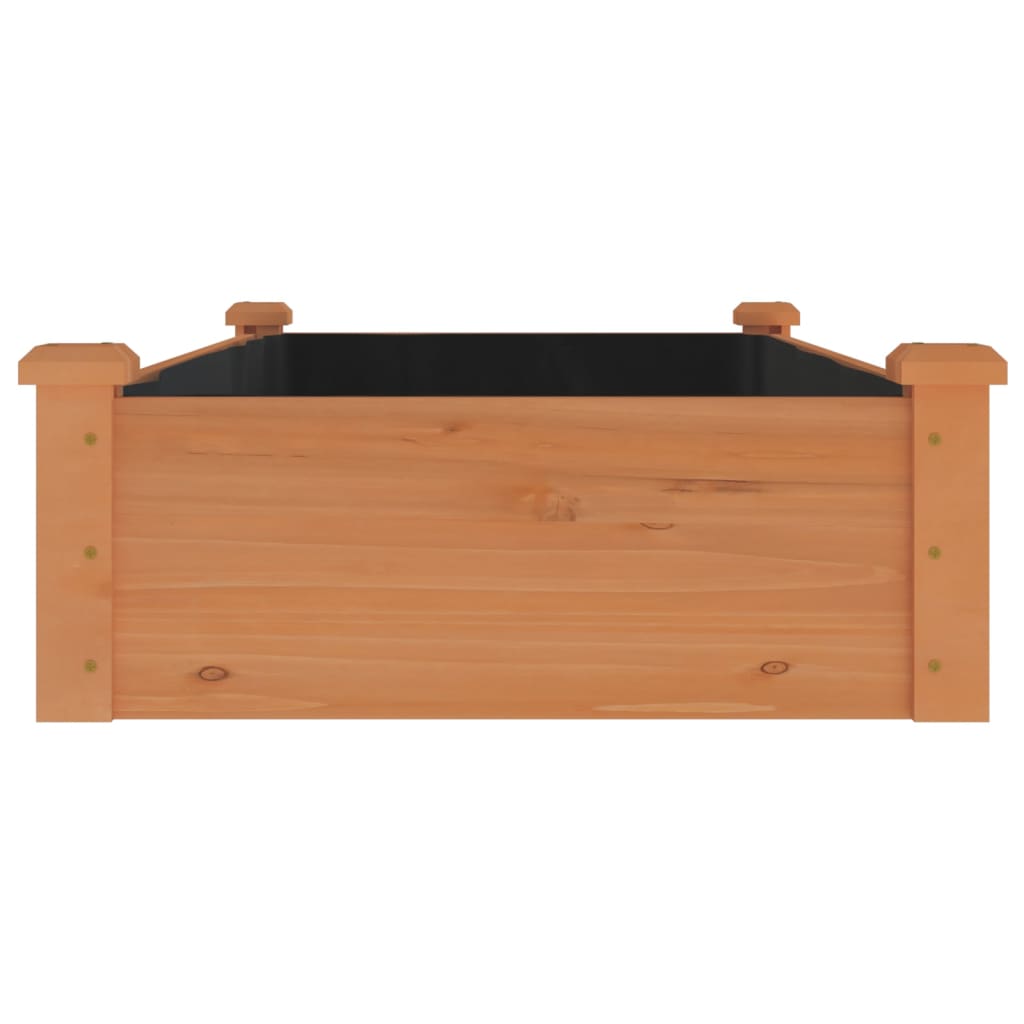 Ζαρντινιέρα Υπερυψ. με Επένδυση Καφέ 120x60x25 εκ. Μασίφ Ελάτη - Pakobazaar