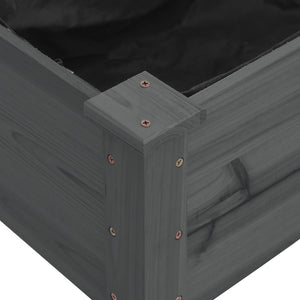 Ζαρντινιέρα Υπερυψ. με Επένδυση Γκρι 120x60x25 εκ. Μασίφ Ελάτη