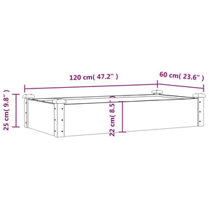 Ζαρντινιέρα Υπερυψ. με Επένδυση Γκρι 120x60x25 εκ. Μασίφ Ελάτη