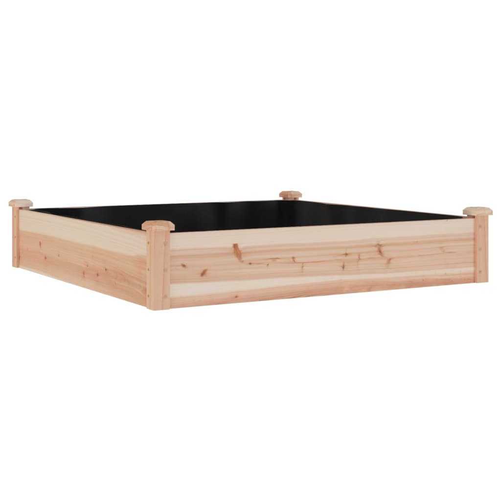Ζαρντινιέρα Υπερυψ. με Επένδυση 120x120x25εκ. Μασίφ Ξύλο Ελάτης