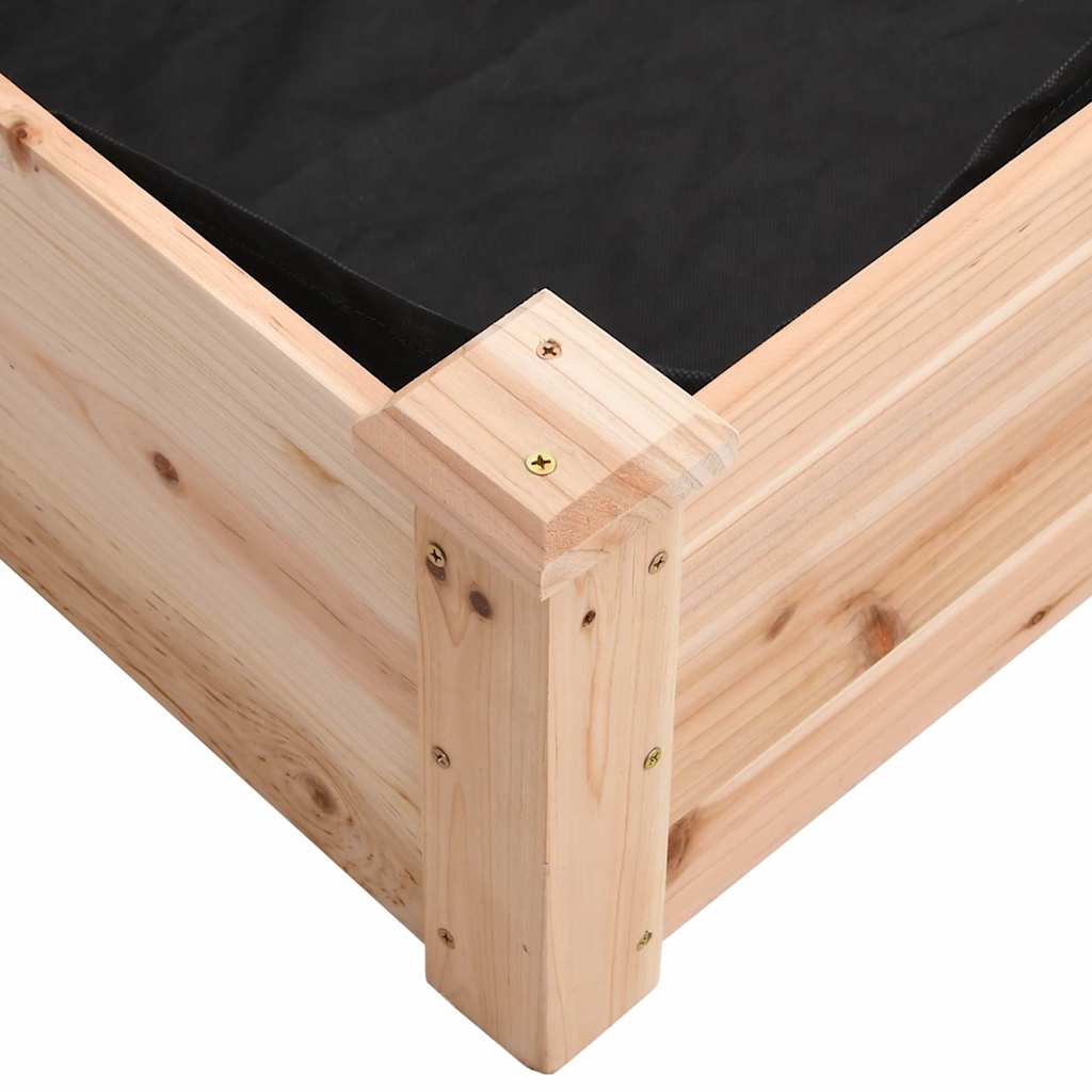 Ζαρντινιέρα Υπερυψ. με Επένδυση 120x120x25εκ. Μασίφ Ξύλο Ελάτης