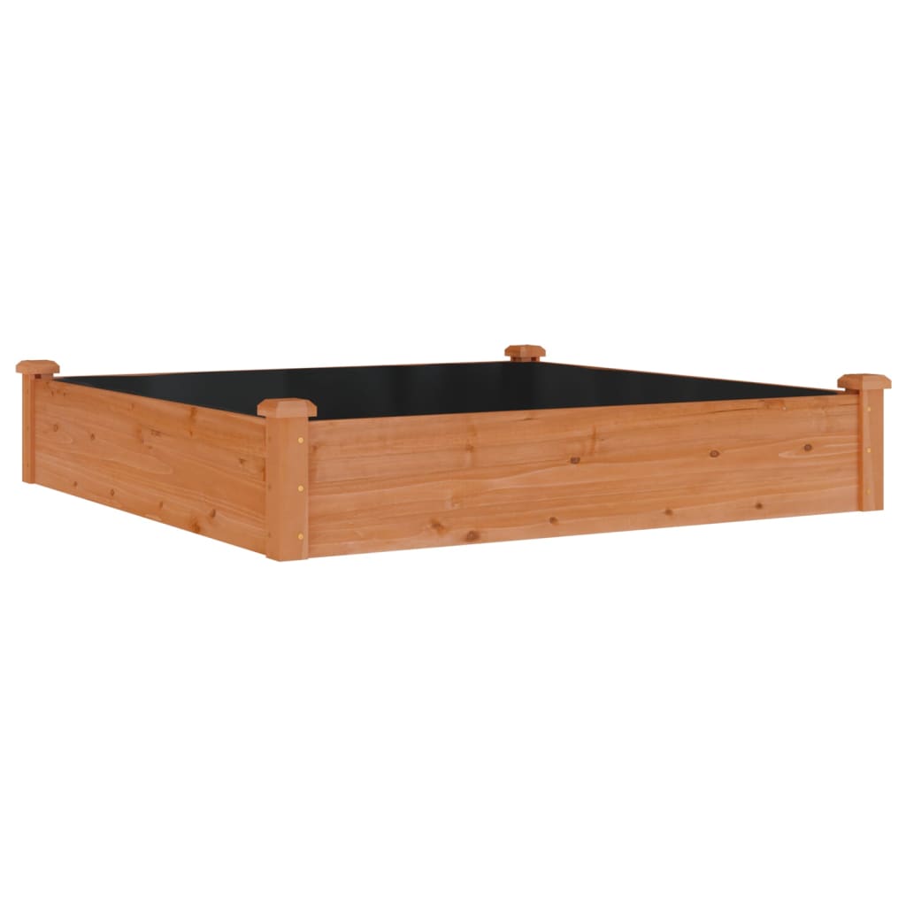 Ζαρντινιέρα Υπερυψ. με Επένδυση Καφέ 120x120x25 εκ. Μασίφ Ελάτη - Pakobazaar