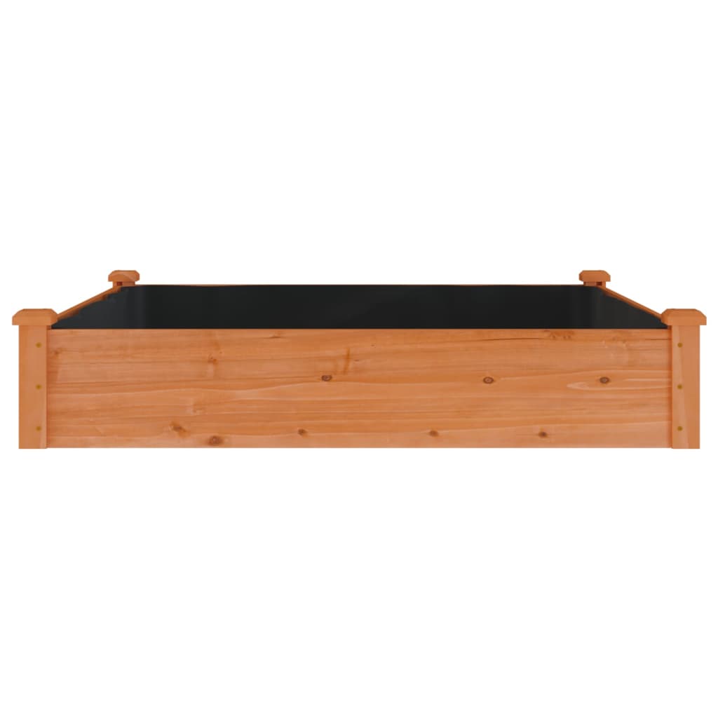 Ζαρντινιέρα Υπερυψ. με Επένδυση Καφέ 120x120x25 εκ. Μασίφ Ελάτη - Pakobazaar