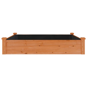 Ζαρντινιέρα Υπερυψ. με Επένδυση Καφέ 120x120x25 εκ. Μασίφ Ελάτη - Pakobazaar