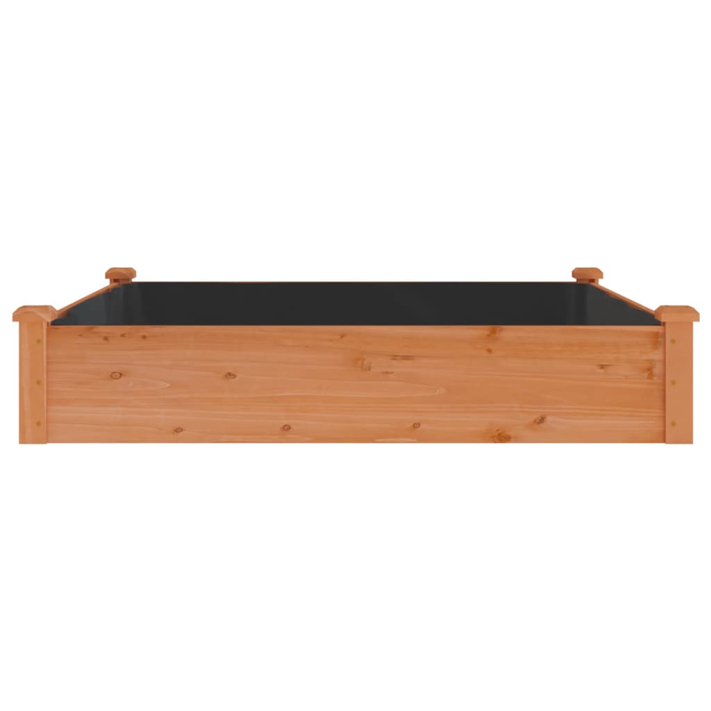 Ζαρντινιέρα Υπερυψ. με Επένδυση Καφέ 120x120x25 εκ. Μασίφ Ελάτη - Pakobazaar