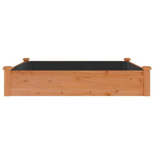 Ζαρντινιέρα Υπερυψ. με Επένδυση Καφέ 120x120x25 εκ. Μασίφ Ελάτη - Pakobazaar