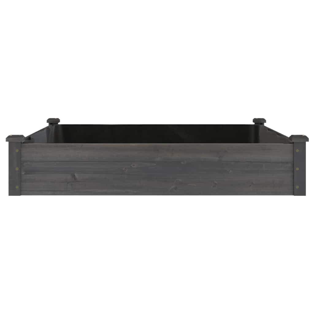 Ζαρντινιέρα Υπερυψ. με Επένδυση Γκρι 120x120x25 εκ. Μασίφ Ελάτη - Pakobazaar