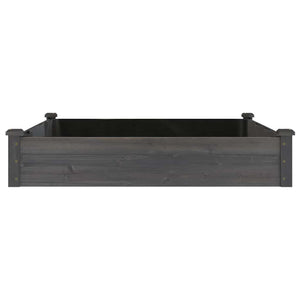 Ζαρντινιέρα Υπερυψ. με Επένδυση Γκρι 120x120x25 εκ. Μασίφ Ελάτη - Pakobazaar