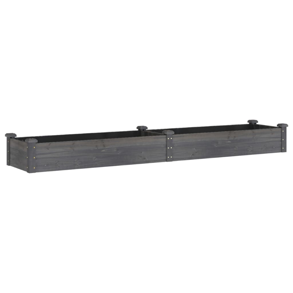 Ζαρντινιέρα Υπερυψ. με Επένδυση Γκρι 240x45x25 εκ. Μασίφ Ελάτη