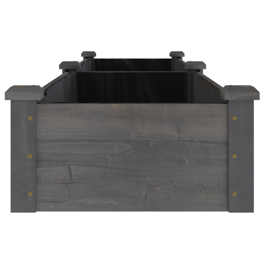 Ζαρντινιέρα Υπερυψ. με Επένδυση Γκρι 240x45x25 εκ. Μασίφ Ελάτη