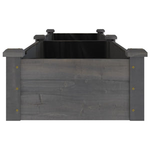 Ζαρντινιέρα Υπερυψ. με Επένδυση Γκρι 240x45x25 εκ. Μασίφ Ελάτη