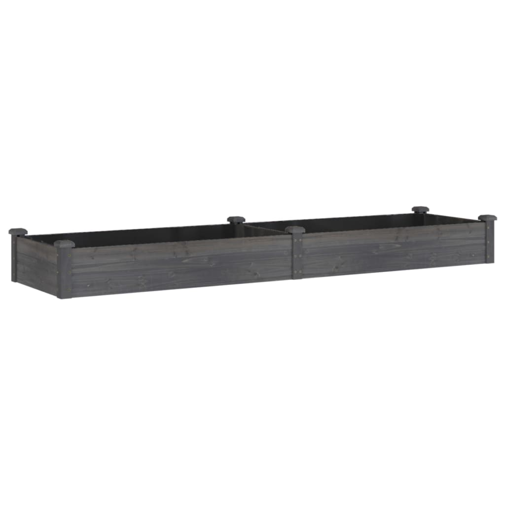 Ζαρντινιέρα Υπερυψ. με Επένδυση Γκρι 240x60x25 εκ. Μασίφ Ελάτη