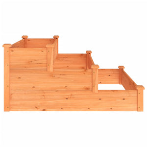Ζαρντινιέρα Υπερυψωμένη Καφέ 120x120x56 εκ. Μασίφ Ξύλο Ελάτης