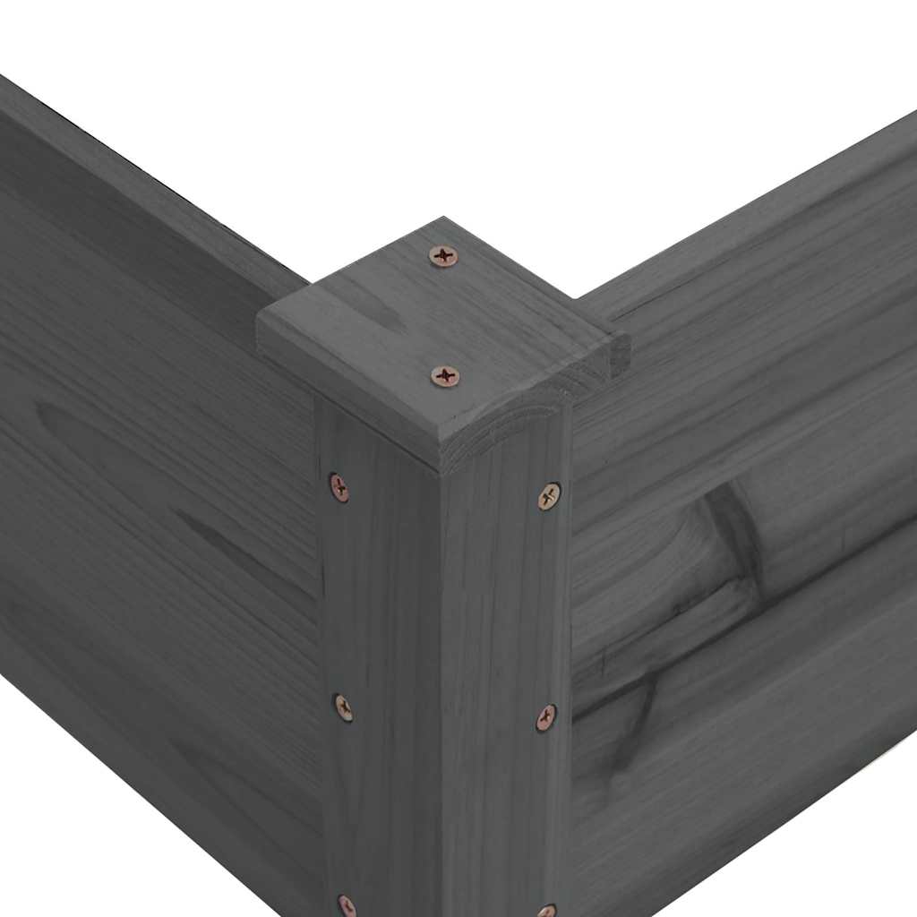 Ζαρντινιέρα Υπερυψωμένη Γκρι 120x120x56 εκ. Μασίφ Ξύλο Ελάτης
