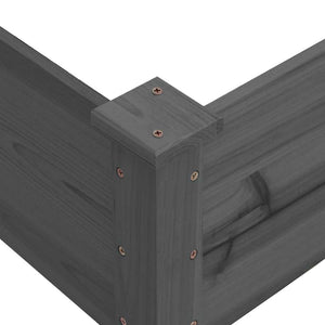 Ζαρντινιέρα Υπερυψωμένη Γκρι 120x120x56 εκ. Μασίφ Ξύλο Ελάτης