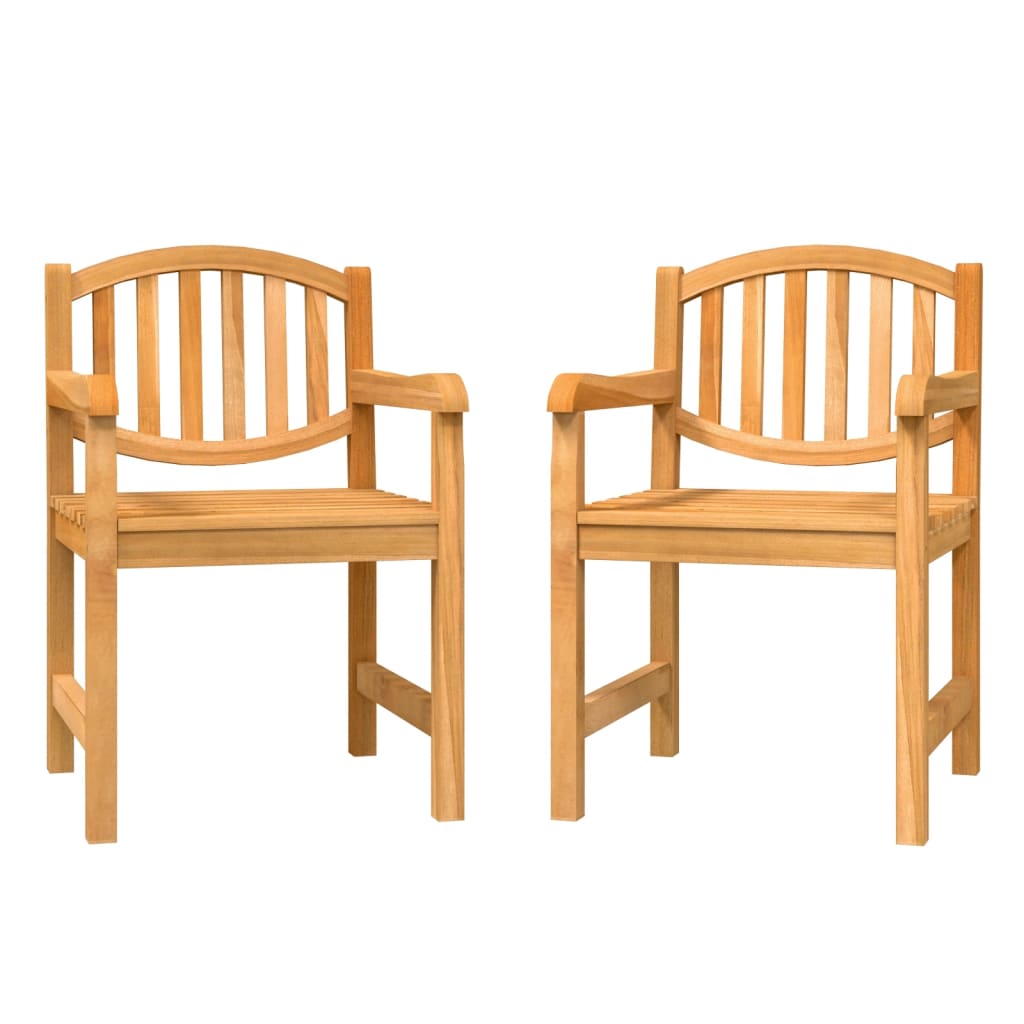 Καρέκλες Κήπου 2 τεμ. 58 x 59 x 88 εκ. από Μασίφ Ξύλο Teak