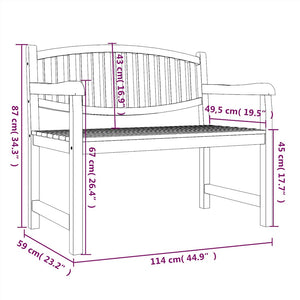 Παγκάκι Κήπου 114 x 59 x 87 εκ. από Μασίφ Ξύλο Teak - Pakobazaar